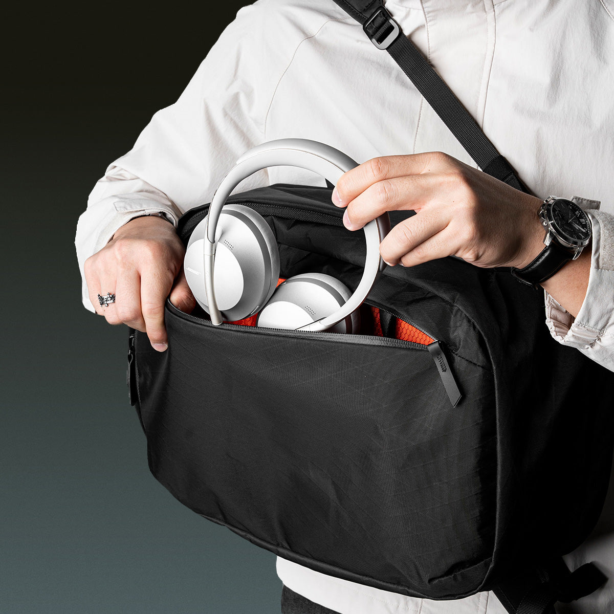 Quick-access front pocket holding everyday essentials