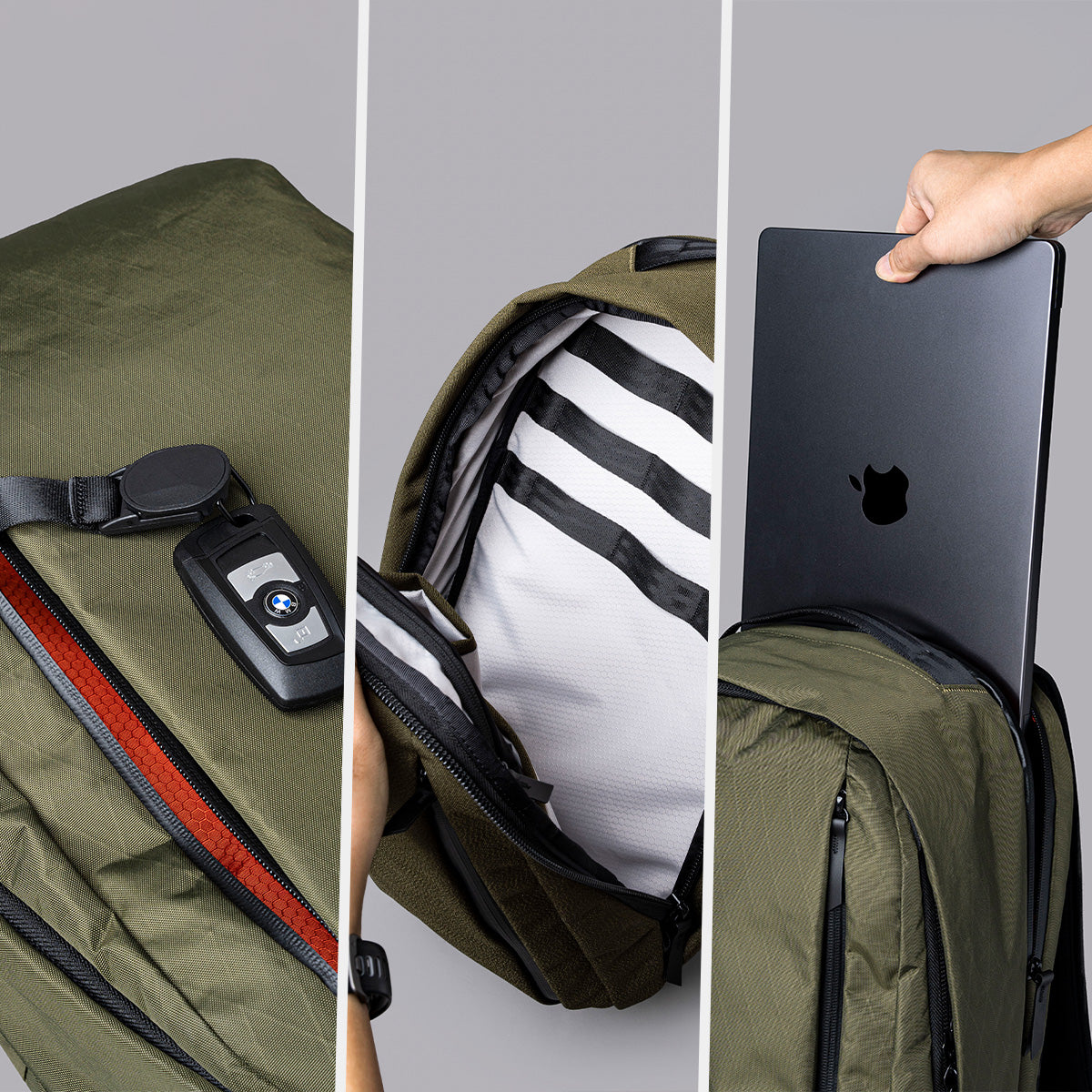 Three access zones of the Metro Backpack Pro